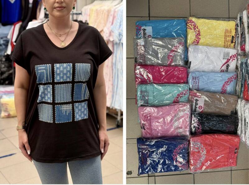 Bluzka damska ( Turecki produkt) Roz Standard , Mix Kolor .Paczka 12 szt
